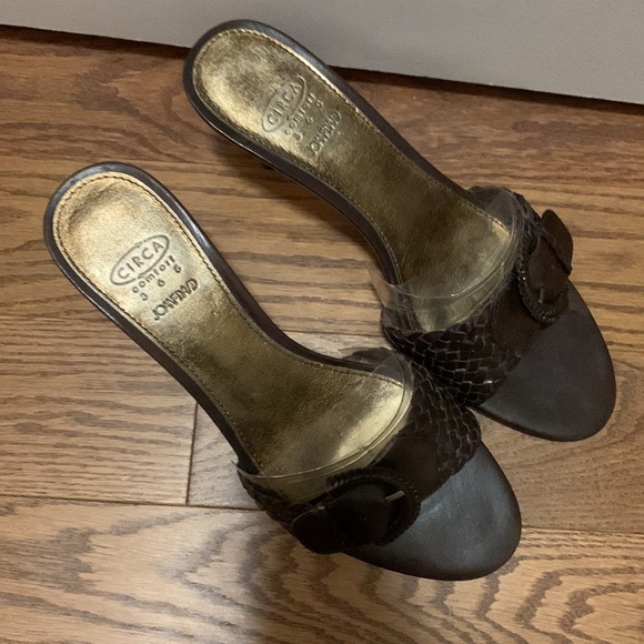 Circa Joan & David brown slip on heels brown woven leather - Picture 2 of 7